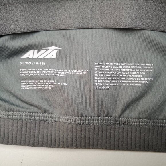 Avia Ladies Size XL (16-18) Racer Back Grey & Off White Athletic Sports Bra - Picture 3 of 7